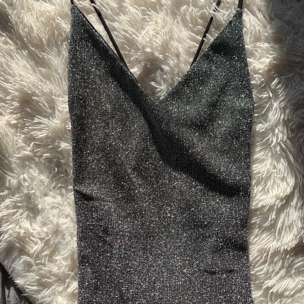 Silver Sparkly Mini Dress